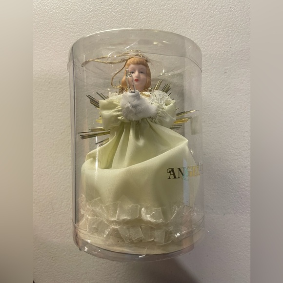 NEW Vintage Merry Brite Angel Pig Tail Light Up 5" White Gown Angel Tree Topper - Picture 1 of 6